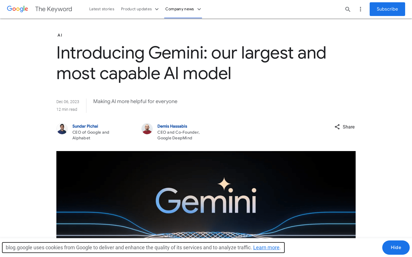 Gemini AI：谷歌最強大的AI模型 —AI產品&服務