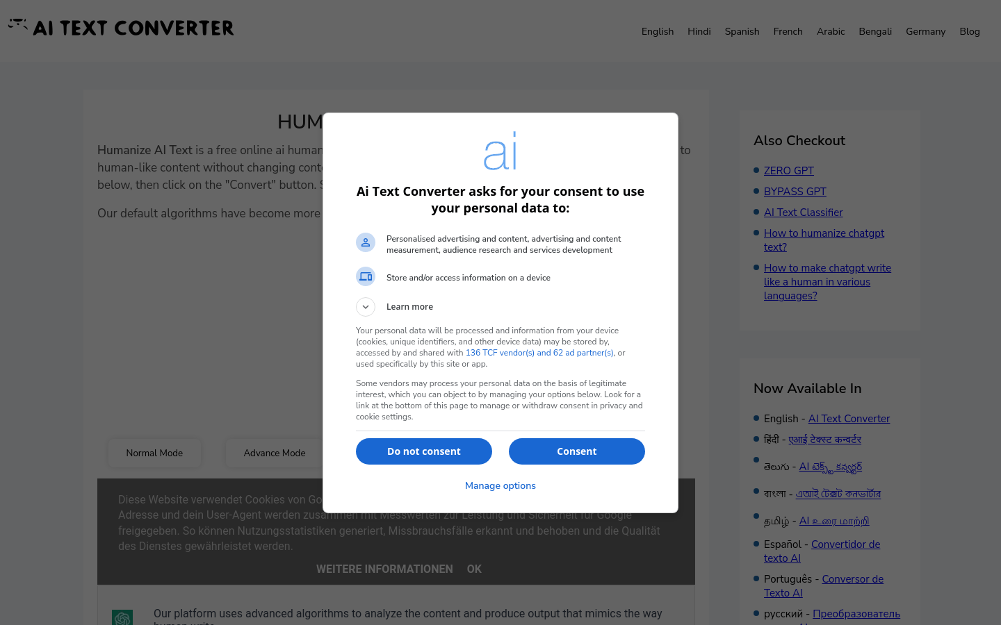 Humanize AI by AI Text Converter