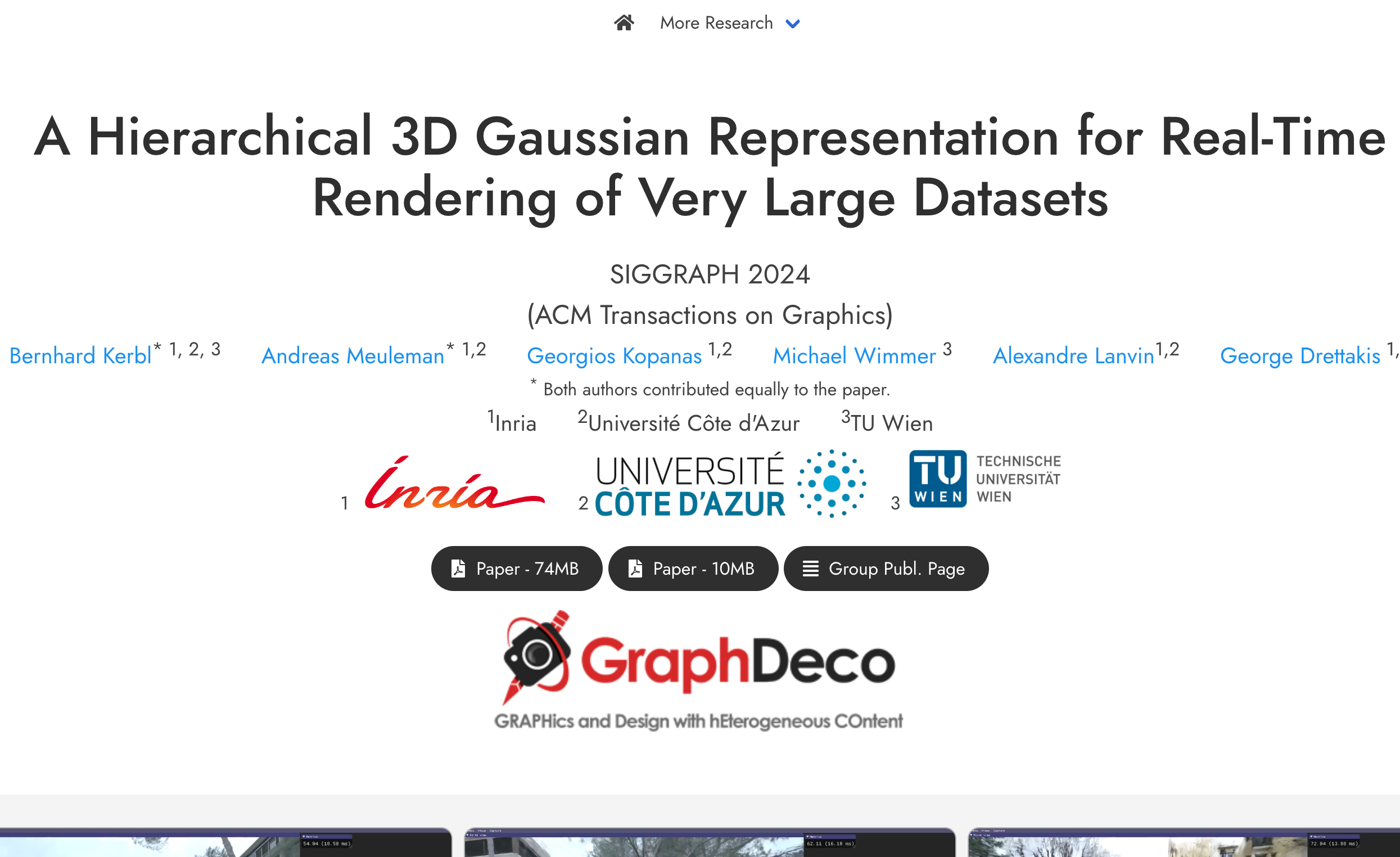 A Hierarchical 3D Gaussian Representation for Real-Time Rendering of Very Large Datasets