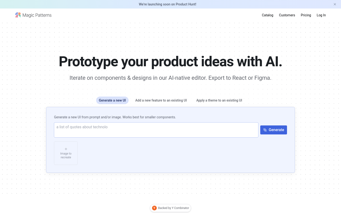 MagicPatterns：使用AI快速原型產品介面設計 —AI產品&服務